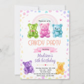 Rainbow Gummy Bear candy Invitation 招待状 (正面)
