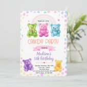 Rainbow Gummy Bear candy Invitation 招待状 (スタンド正面)