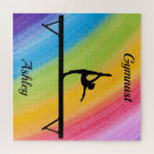 Rainbow Gymnastics Beam Personalized  ジグソーパズル (横)