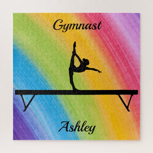 Rainbow Gymnastics Beam Personalized  ジグソーパズル (縦)