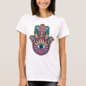 rainbow Hamsa hand Tシャツ (正面)