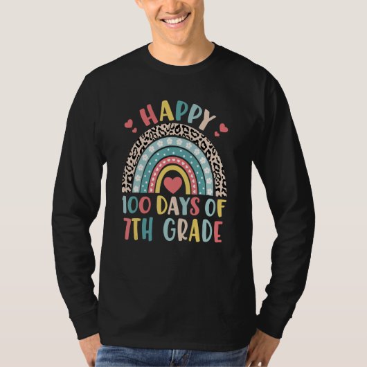 Rainbow Happy 100th Day of 7th Grade 100 Day of Sc Tシャツ (正面)