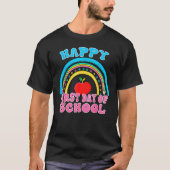 Rainbow Happy First Day Of School Teacher Kid Back Tシャツ (正面)