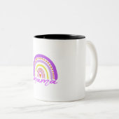 Rainbow Heart Boho Doodle Mama Mug ツートーンマグカップ (正面右)