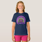 Rainbow Heart Boho Doodle Mama T-Shirt. Tシャツ (正面フル)