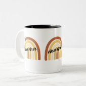 Rainbow Heart Boho Doodle Mug. ツートーンマグカップ (正面左)