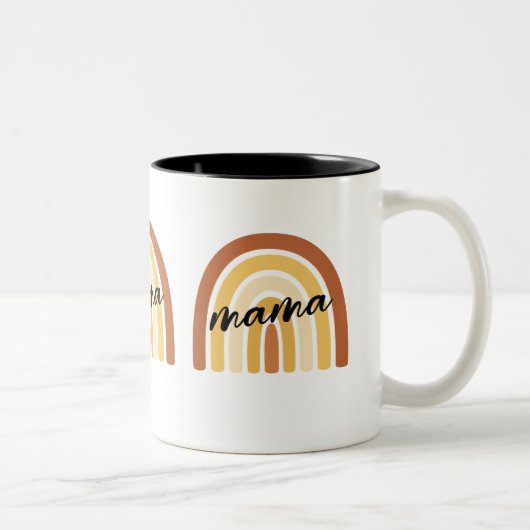 Rainbow Heart Boho Doodle Mug. ツートーンマグカップ (右)