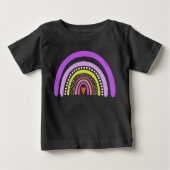 Rainbow Heart Boho Doodle T-Shirt ベビーTシャツ (正面)
