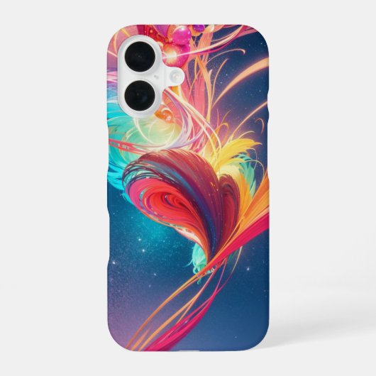 Rainbow Heart Fever Phone Case iPhone 16ケース (裏面)