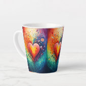 Rainbow heart Latte Mug カフェラテマグ (左アングル)