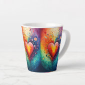 Rainbow heart Latte Mug カフェラテマグ (右アングル)