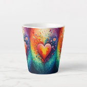 Rainbow heart Latte Mug カフェラテマグ (正面)