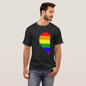 Rainbow Heart Lgbt Matching Gay Couple Valentine's Tシャツ (正面フル)