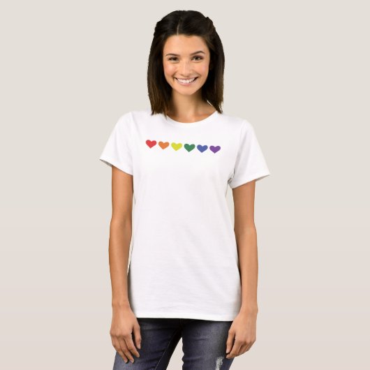 Rainbow Heart Line Tシャツ (正面フル)