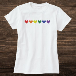 Rainbow Heart Line Tシャツ