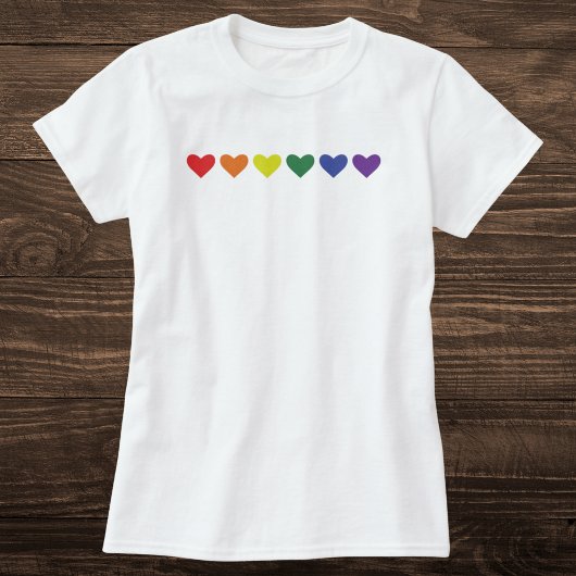 Rainbow Heart Line Tシャツ