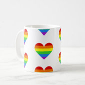 Rainbow Heart Pattern Mug コーヒーマグカップ (正面左)