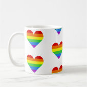 Rainbow Heart Pattern Mug コーヒーマグカップ (左)