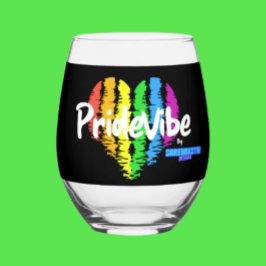Rainbow Heart PrideVibe: プライドを込めて飲む ステムなしワイングラス