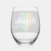 Rainbow Heart PrideVibe: プライドを込めて飲む ステムなしワイングラス (裏面)