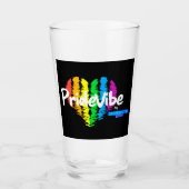 Rainbow Heart PrideVibe: プライドを込めて飲もう タンブラーグラス (正面)