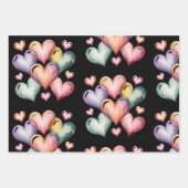 Rainbow heart Valentine wrapping paper ラッピングペーパーシート (正面3)
