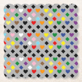 Rainbow Hearts ペーパーコースター (正面)