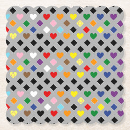 Rainbow Hearts ペーパーコースター