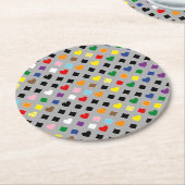 Rainbow Hearts ラウンドペーパーコースター (アングル)
