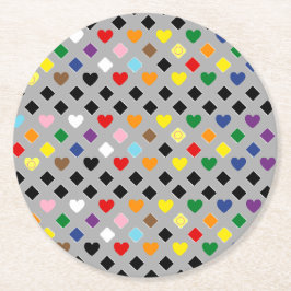 Rainbow Hearts ラウンドペーパーコースター