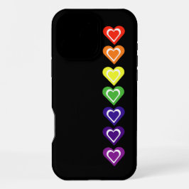 Rainbow hearts iPhone 16 pro maxケース