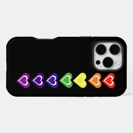 Rainbow hearts iPhoneケース (裏面横)