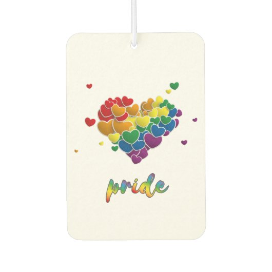 Rainbow Hearts Splash Pride カーエアーフレッシュナー (正面)