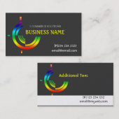 Rainbow Hi-Tech Tri Companyのロゴのブランディング 名刺 (正面/裏面)