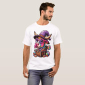 Rainbow Highland Cow Halloween Tシャツ (正面フル)