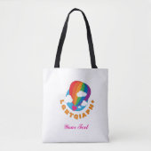 “Rainbow Hot Air Balloon LGBTQIA+ Pride Logo**  トートバッグ (正面)