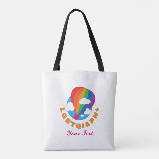 “Rainbow Hot Air Balloon LGBTQIA+ Pride Logo**  トートバッグ (裏面)