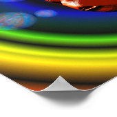 Rainbow Hues Abstract Goldfish ポスター (角)