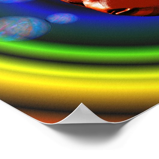 Rainbow Hues Abstract Goldfish ポスター (角)