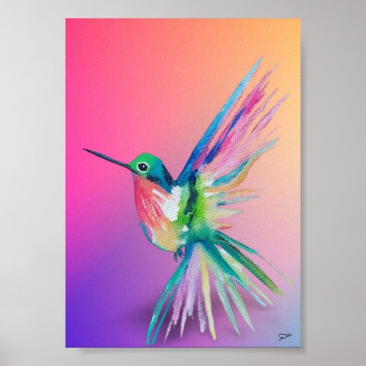 Rainbow Hummingbird Premium Canvasポスター(5 x 7) ポスター (正面)
