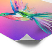 Rainbow Hummingbird Premium Canvasポスター(5 x 7) ポスター (角)