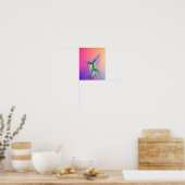Rainbow Hummingbird Premium Canvasポスター(8x10) ポスター (キッチン)