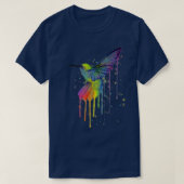 Rainbow Hummingbird Watercolor  Tシャツ (デザイン正面)