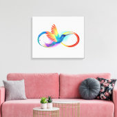 Rainbow Hummingbird with Infinity symbol キャンバスプリント (インサイチュ (リビング))
