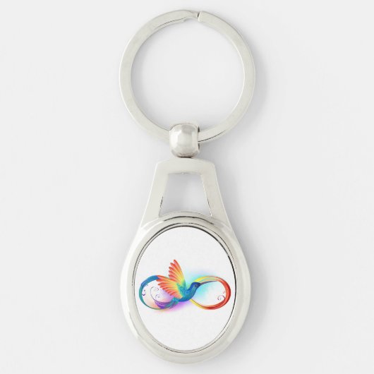 Rainbow Hummingbird with Infinity symbol キーホルダー (正面)
