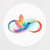 Rainbow Hummingbird with Infinity symbol ラベル (デザイン1)