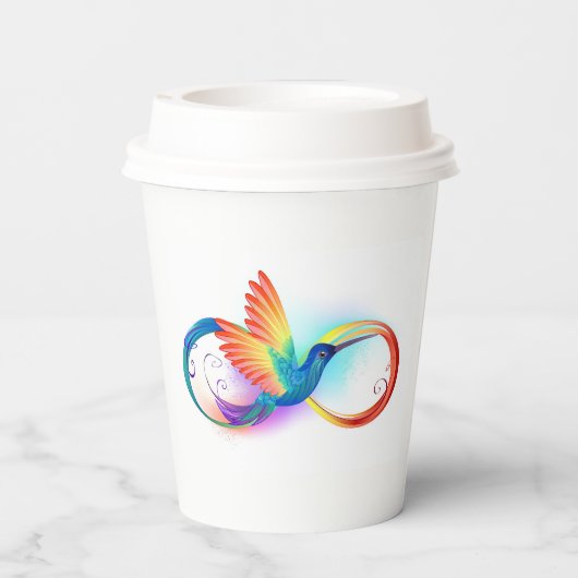 Rainbow Hummingbird with Infinity symbol 紙コップ (裏面)