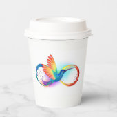 Rainbow Hummingbird with Infinity symbol 紙コップ (正面)