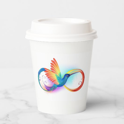 Rainbow Hummingbird with Infinity symbol 紙コップ (正面)