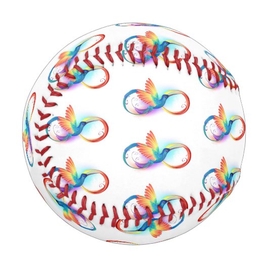 Rainbow Hummingbird with Infinity symbol 野球ボール (正面左)